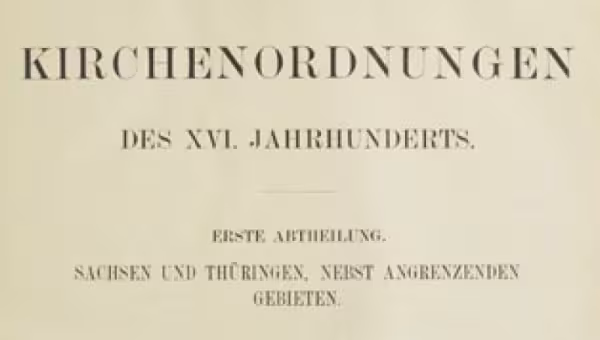 The Protestant church orders of the 16th century