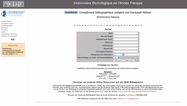 DEAFBibEl Complément bibliographique