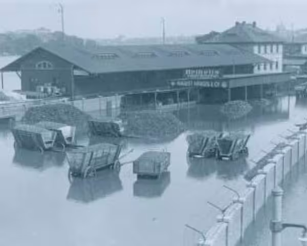 January 1932: The Elbe River bursts its banks near Dresden (Federal Archives, image 102-12896, anonymous undated photo)